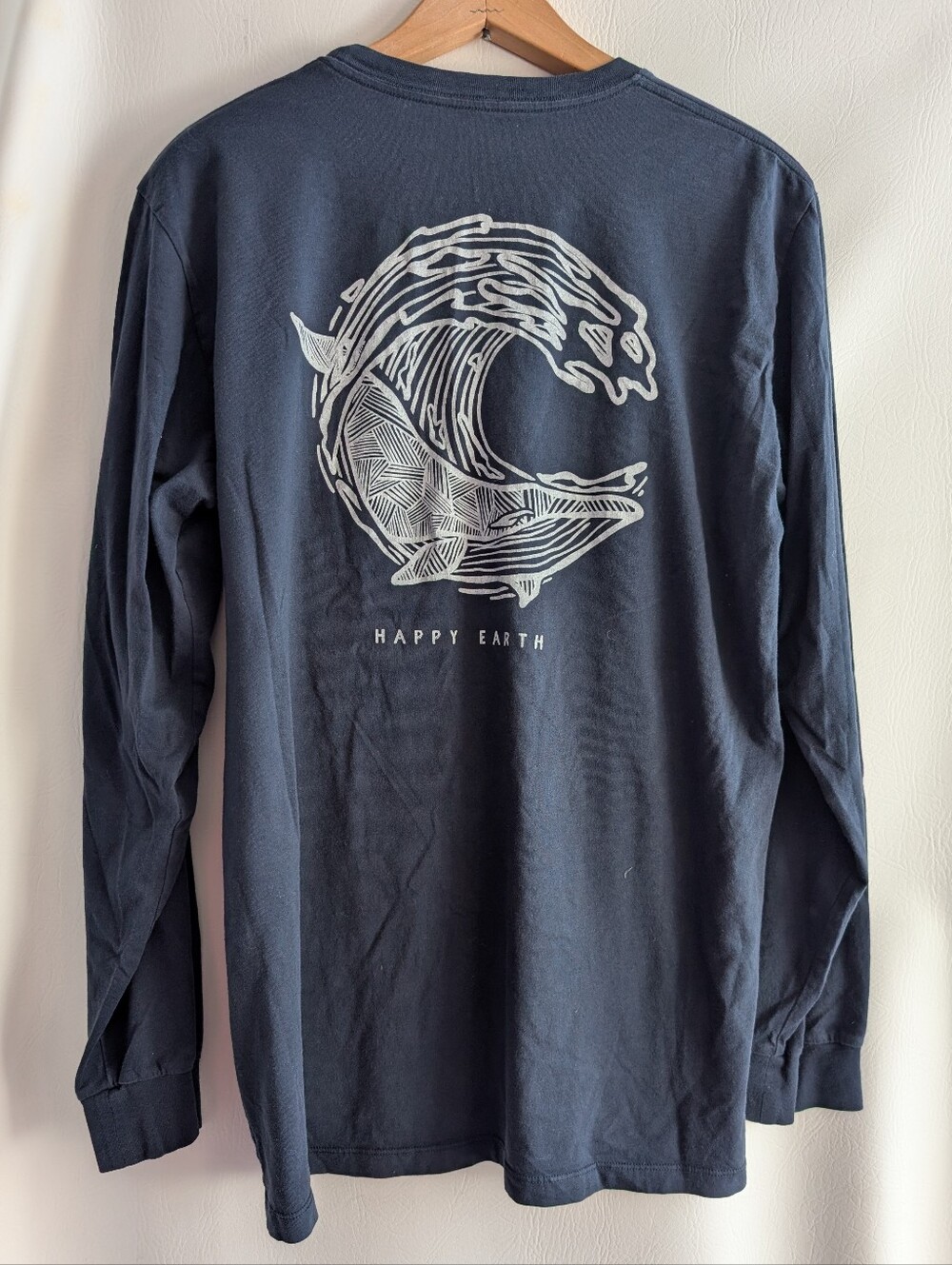 Happy Earth Organic Cotton Barrel Breacher Graphic Blue Long Sleeve T-Shirt - XL